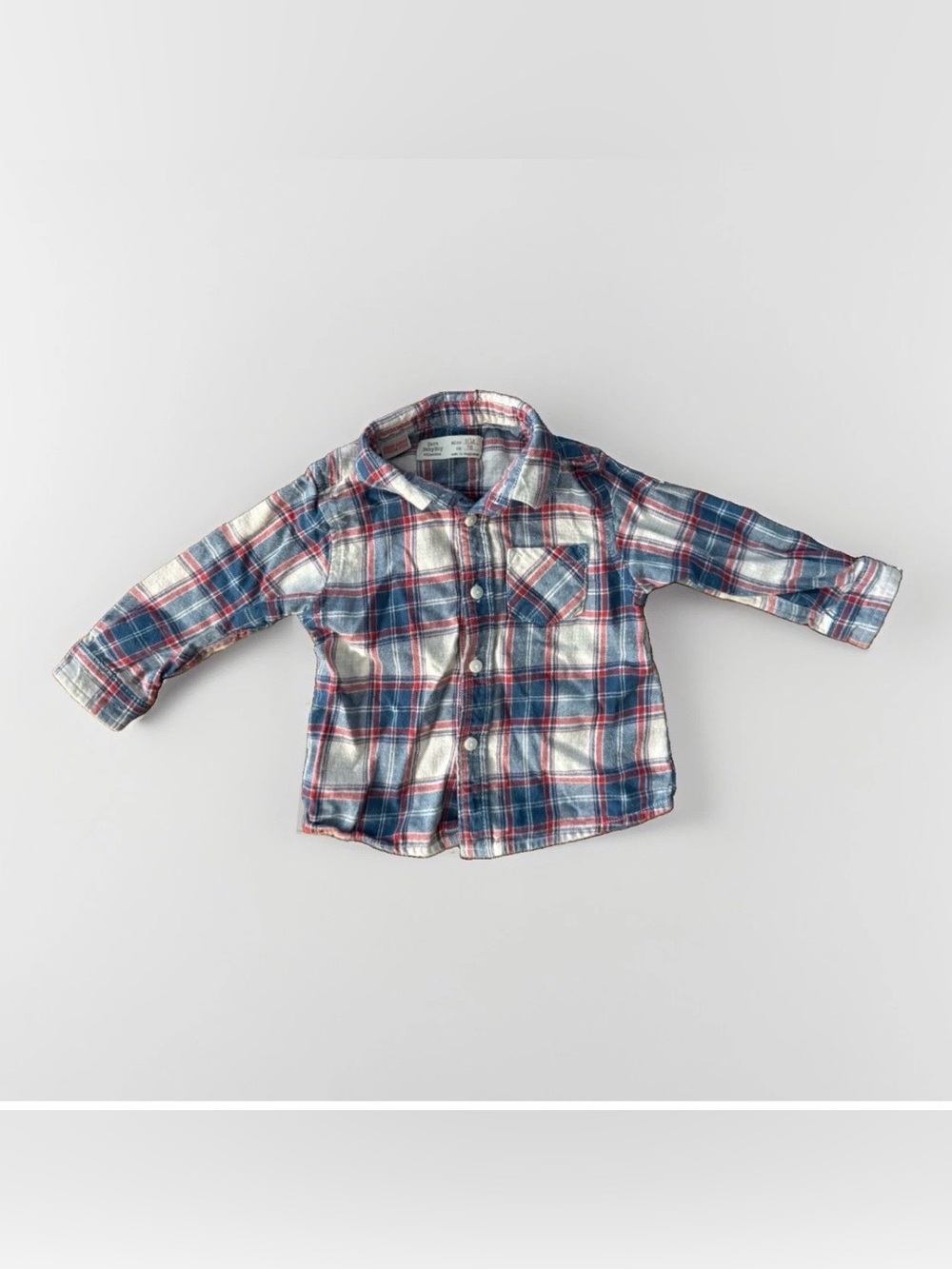 Zara Baby Plaid Flannel Shirt 9-12M